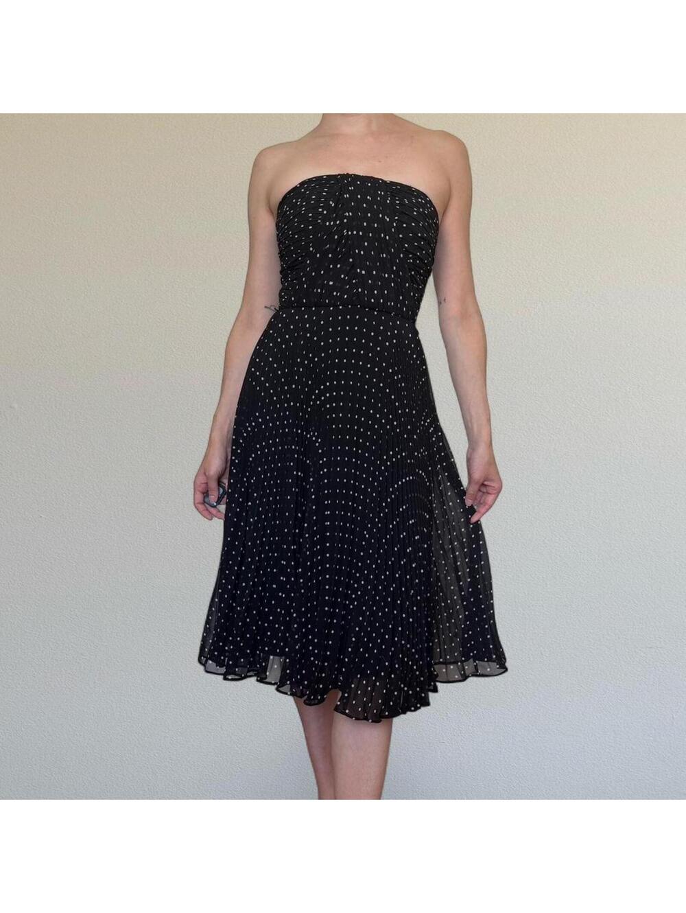 SOLD Strapless polka dot cocktail dress Sz. 0